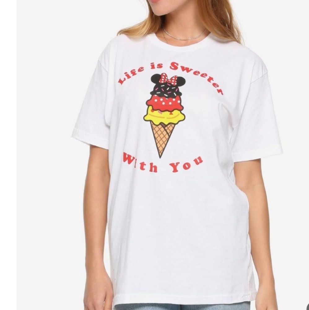 Disney White Graphic Tee Life is Sweeter With You